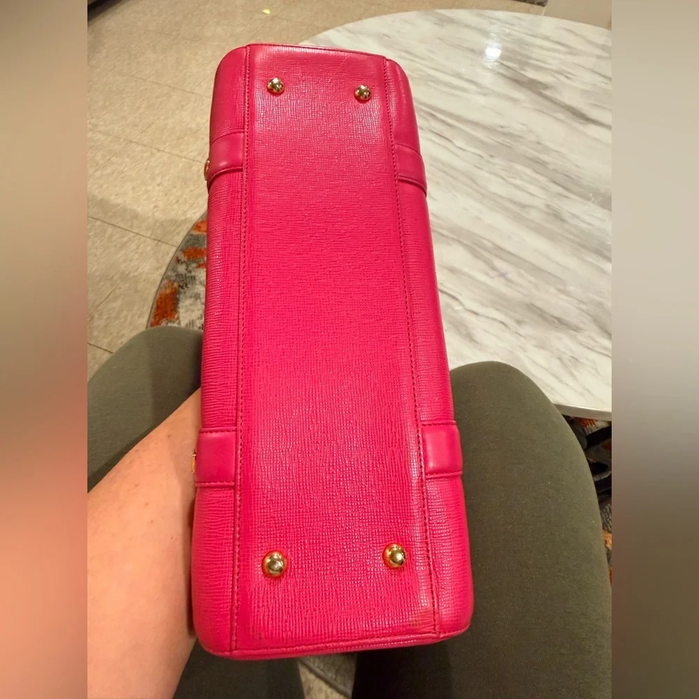 MCM Hot Pink Leather Dome Satchel with Matching Wallet - Picture 12 of 16